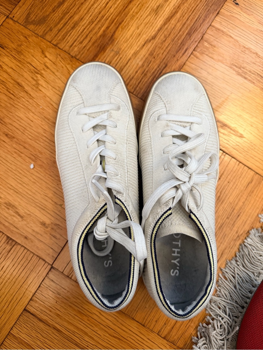 Rothy's Cream Lace-Up Sneakers